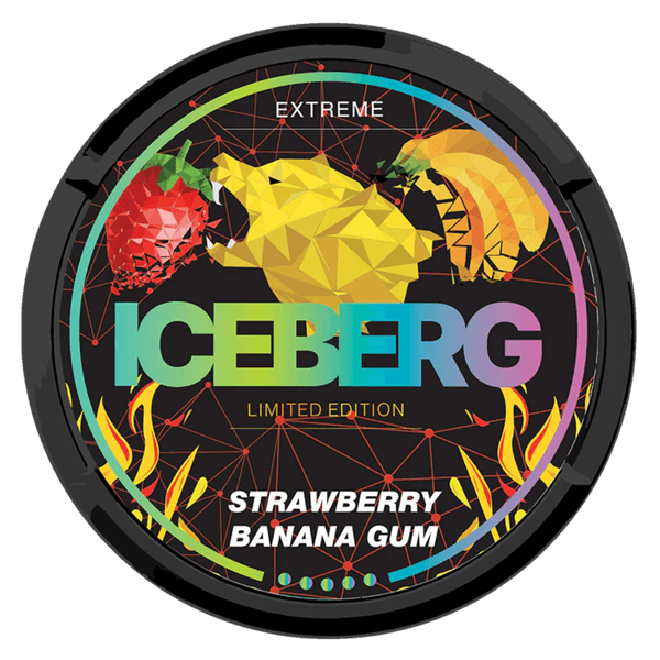 Pouches de nicotina ICEBERG Strawberry Banana Gum Extreme